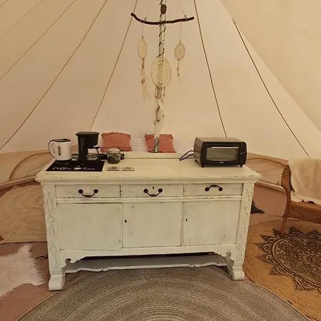 Luxuszelt Bell-tent Rosa Met Uitzicht