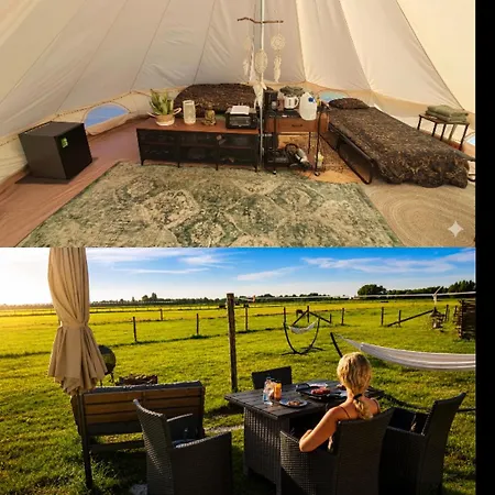 Bell-tent Rosa Met Uitzicht Lüks kamp alanı Hensbroek